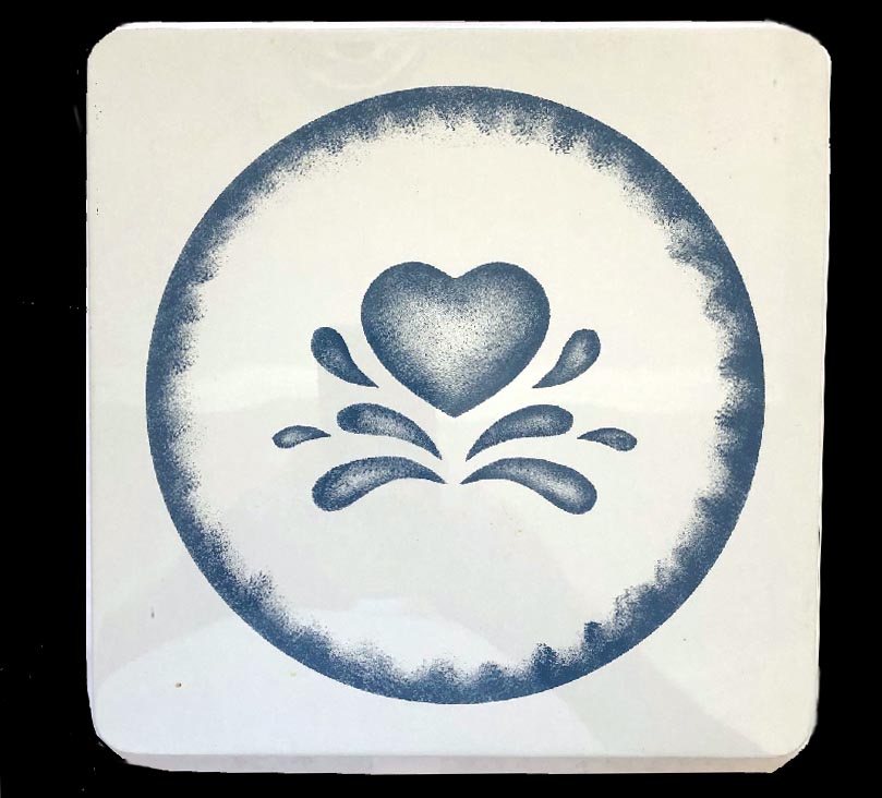 * CLASSIC COLLECTIBLE-Square Blue Hearts Metal Burner Cover * CLASSIC COLLECTIBLE-Square Blue Hearts Metal Burner Cover